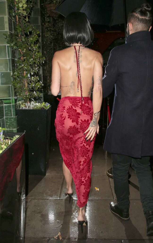 Rita Ora in a Red Skirt