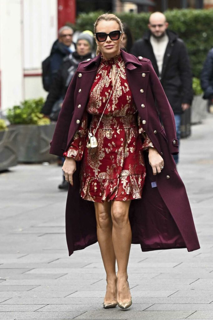 Amanda Holden in a Burgundy Coat