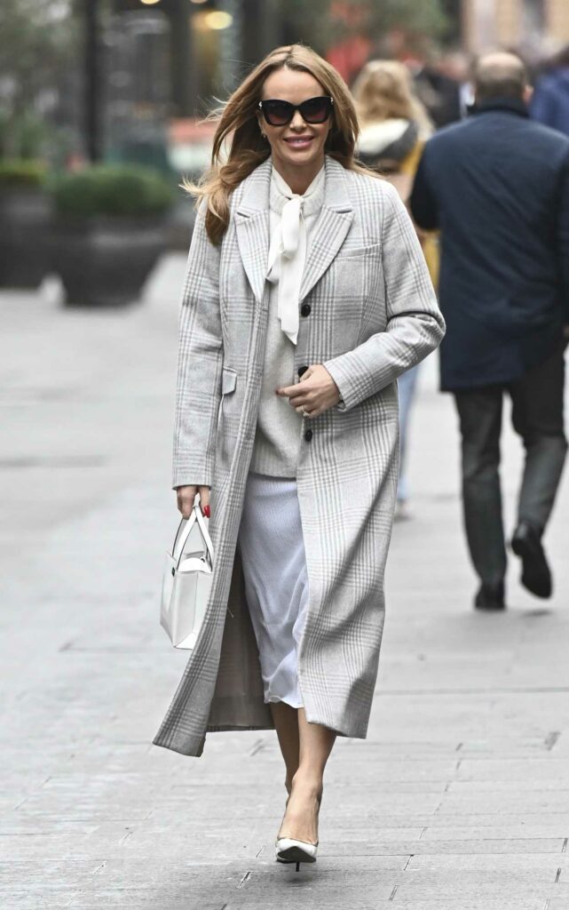 Amanda Holden in a Grey Coat