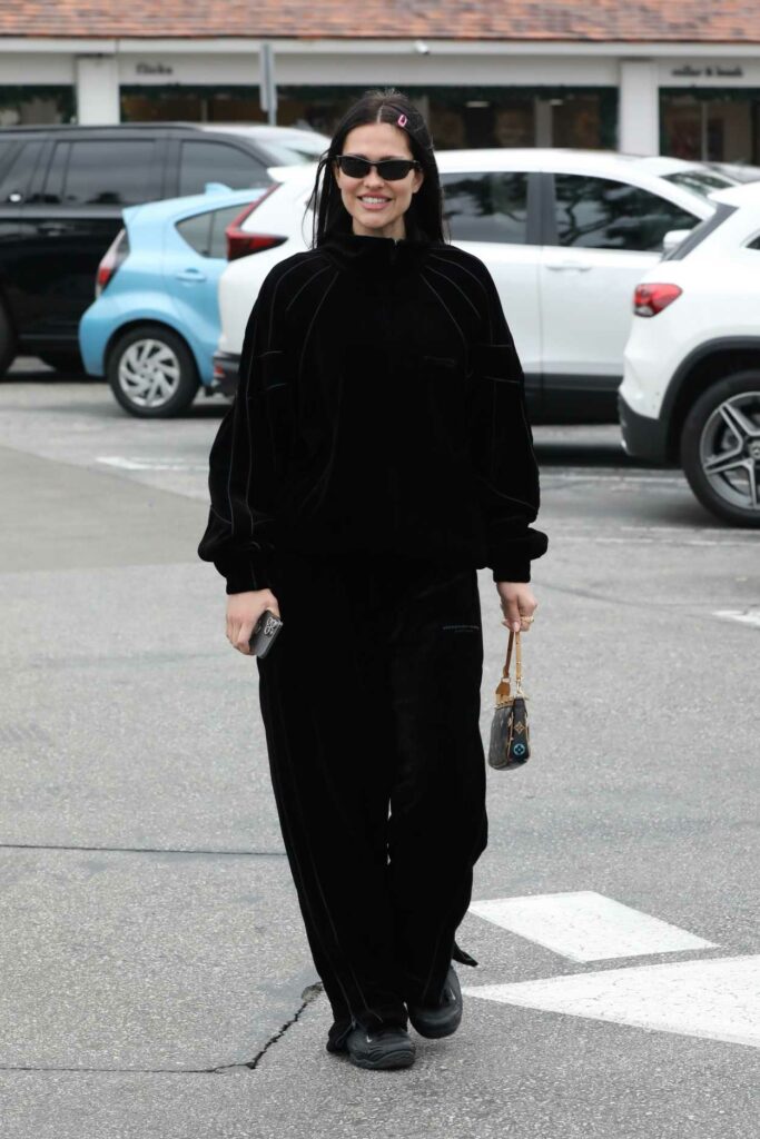 Amelia Hamlin in a Black Sweatsuit