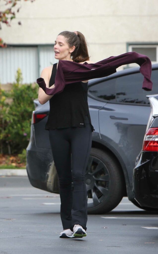 Ashley Greene in a Black Pants
