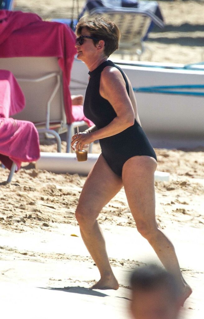 Emma Forbes in a Black Swimsuit