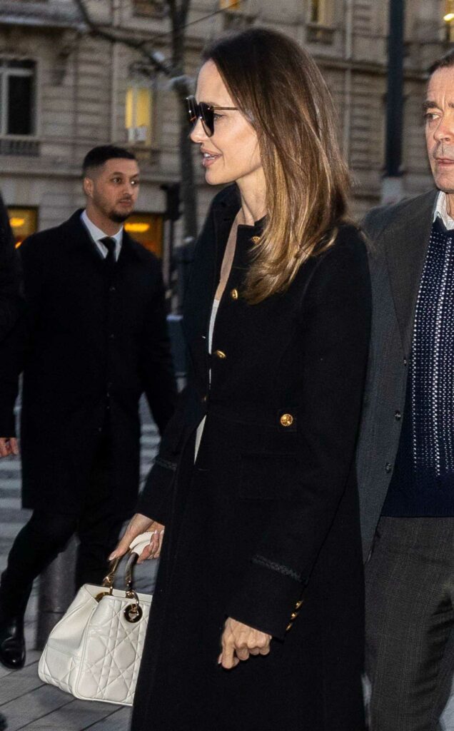 Angelina Jolie in a Black Coat