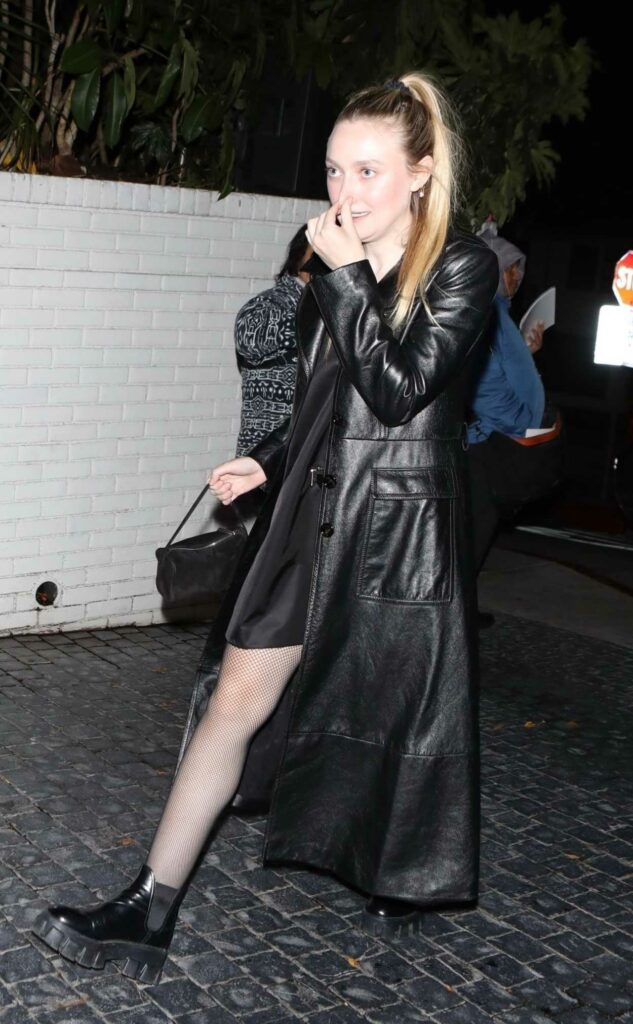 Dakota Fanning in a Black Coat