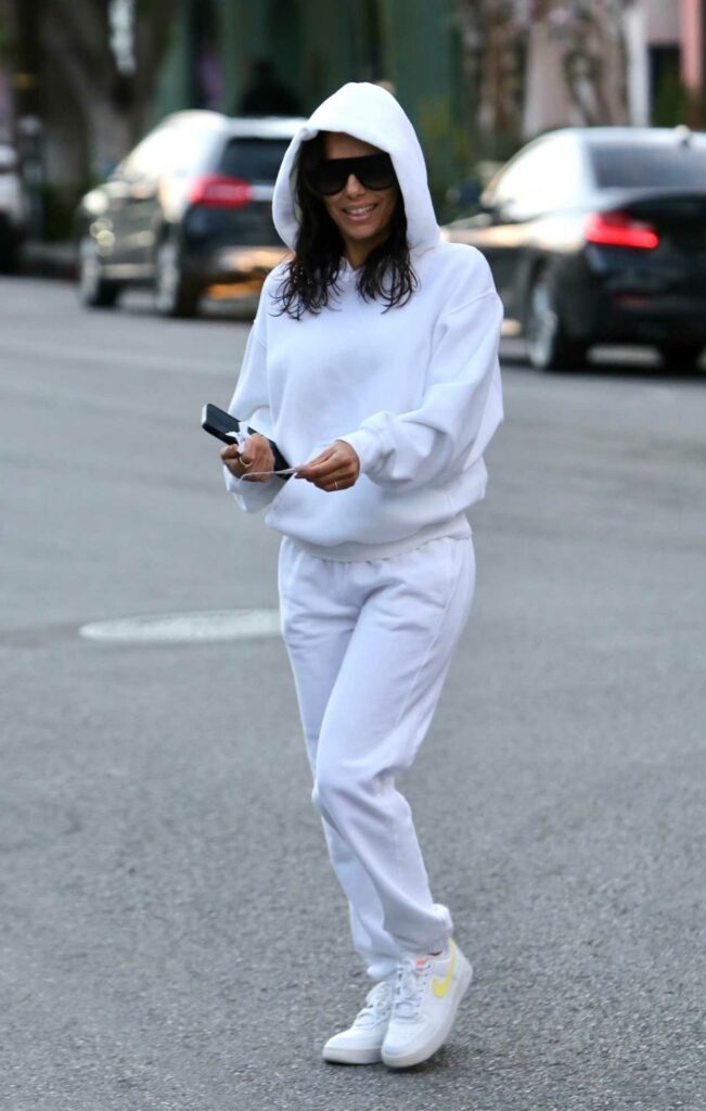 Eva Longoria in a White Sweatsuit