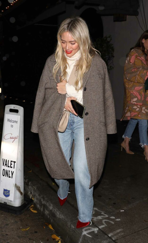 Hilary Duff in a Brown Coat