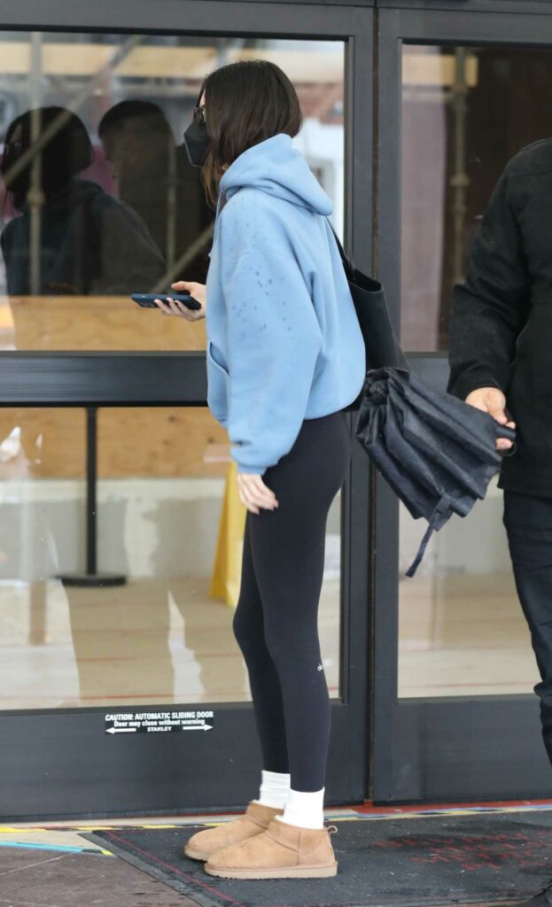 Kendall Jenner in a Baby Blue Hoodie