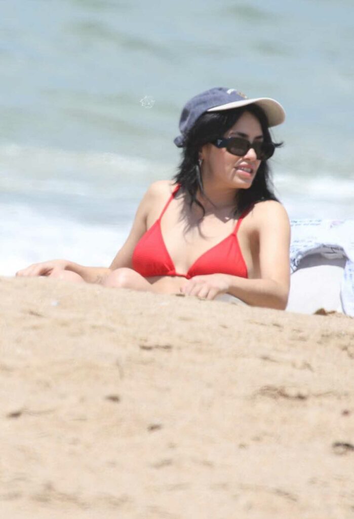 Lali Esposito in a Red Bikini