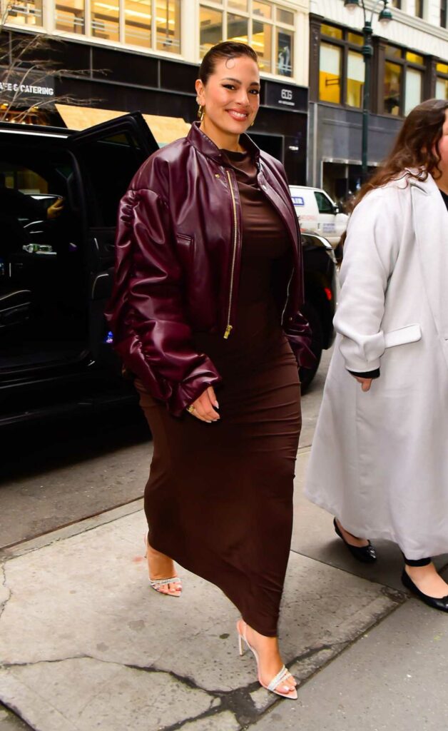 Ashley Graham in a Brown Dress