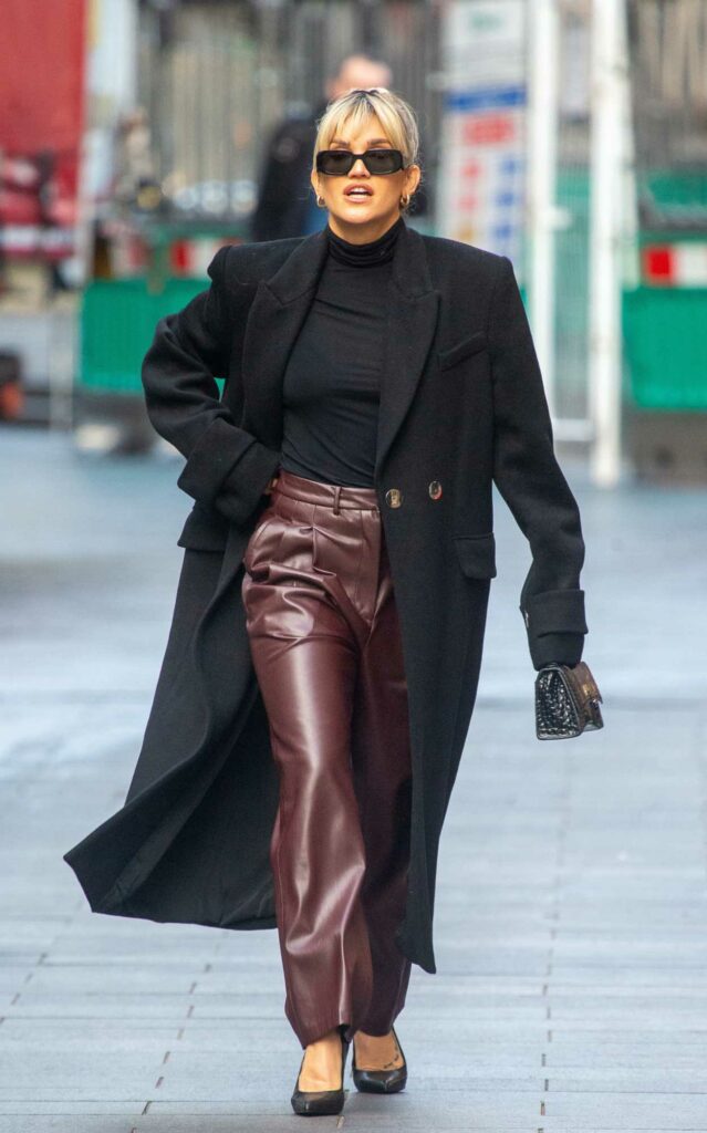 Ashley Roberts in a Black Coat