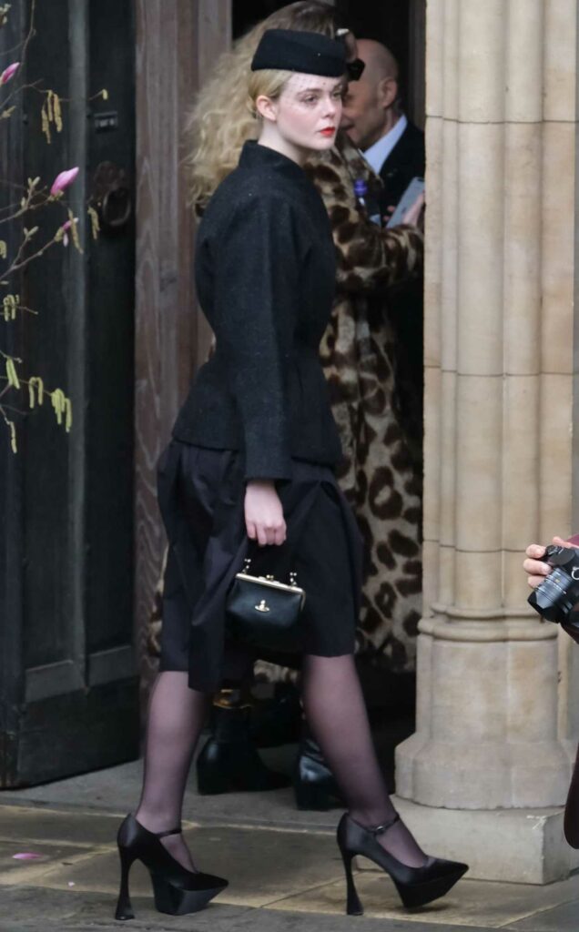 Elle Fanning in a Black Outfit