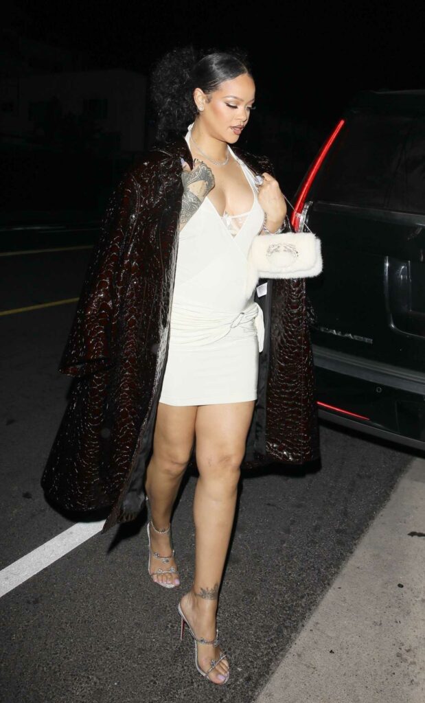 Rihanna in a White Mini Dress