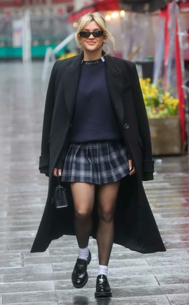 Ashley Roberts in a Plaid Mini Skirt