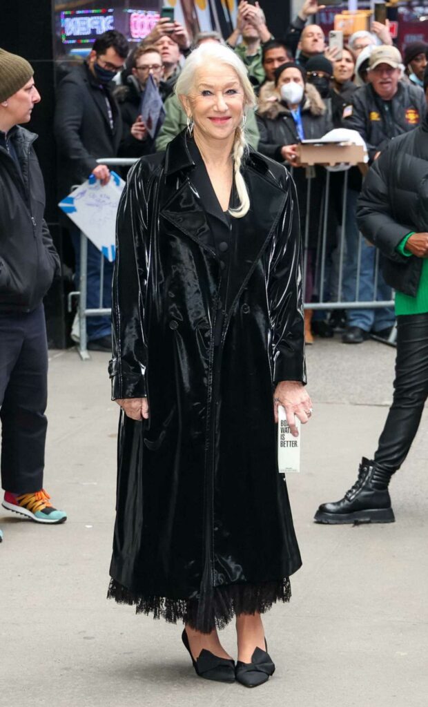 Helen Mirren in a Black Trench Coat