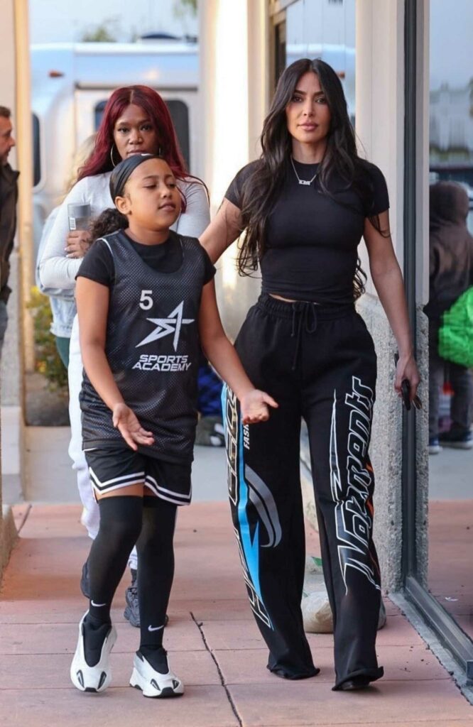 Kim Kardashian in a Black Sweatpants