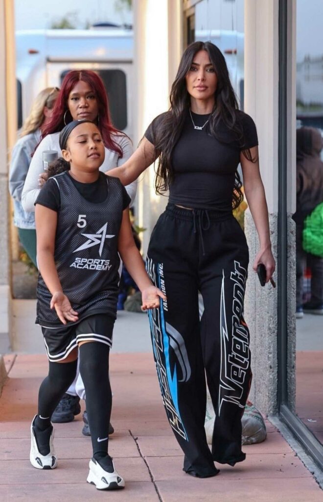 Kim Kardashian in a Black Sweatpants