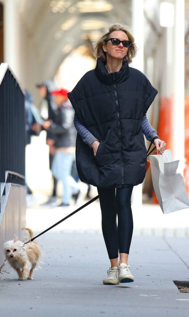 Naomi Watts in a Black Puffer Vest