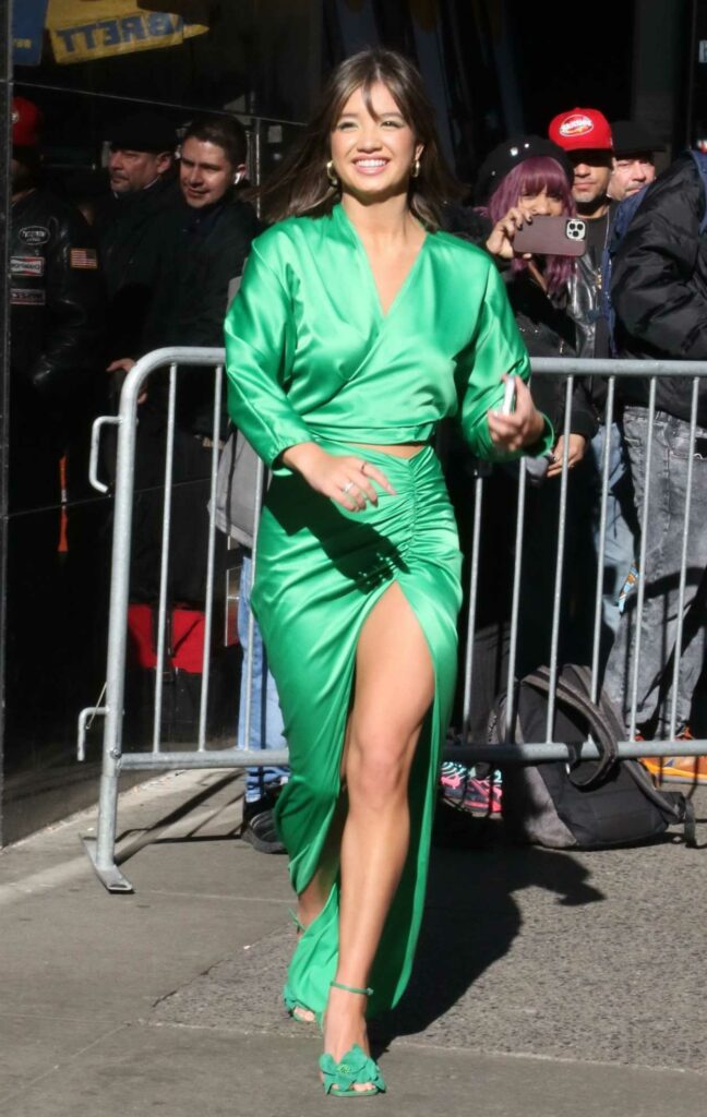 Peyton Elizabeth Lee in a Green Dress