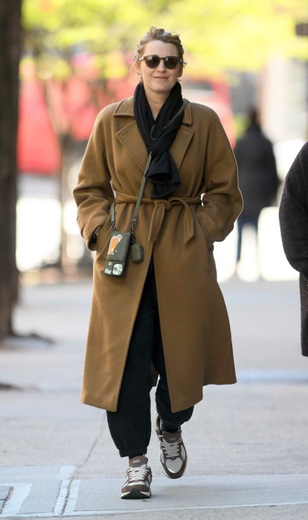 Blake Lively in a Tan Coat