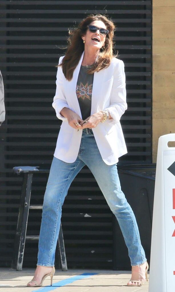 Cindy Crawford in a White Blazer