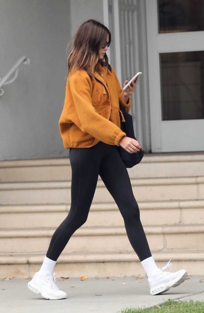 Kaia Gerber in a White Sneakers
