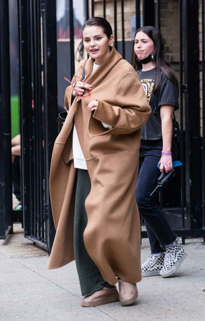 Selena Gomez in a Tan Coat