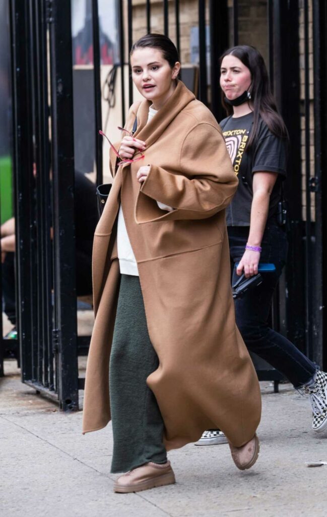 Selena Gomez in a Tan Coat