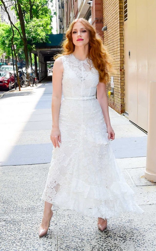 Jessica Chastain in a White Dress