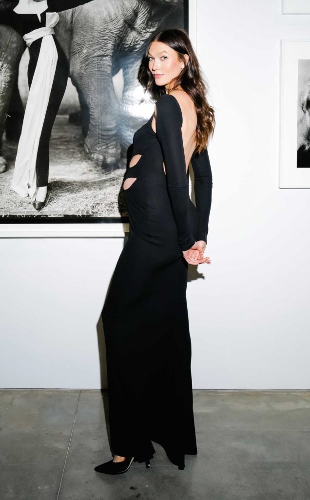 Karlie Kloss in a Black Dress