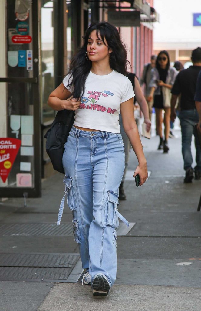 Camila Cabello in a Baggy Blue Jeans