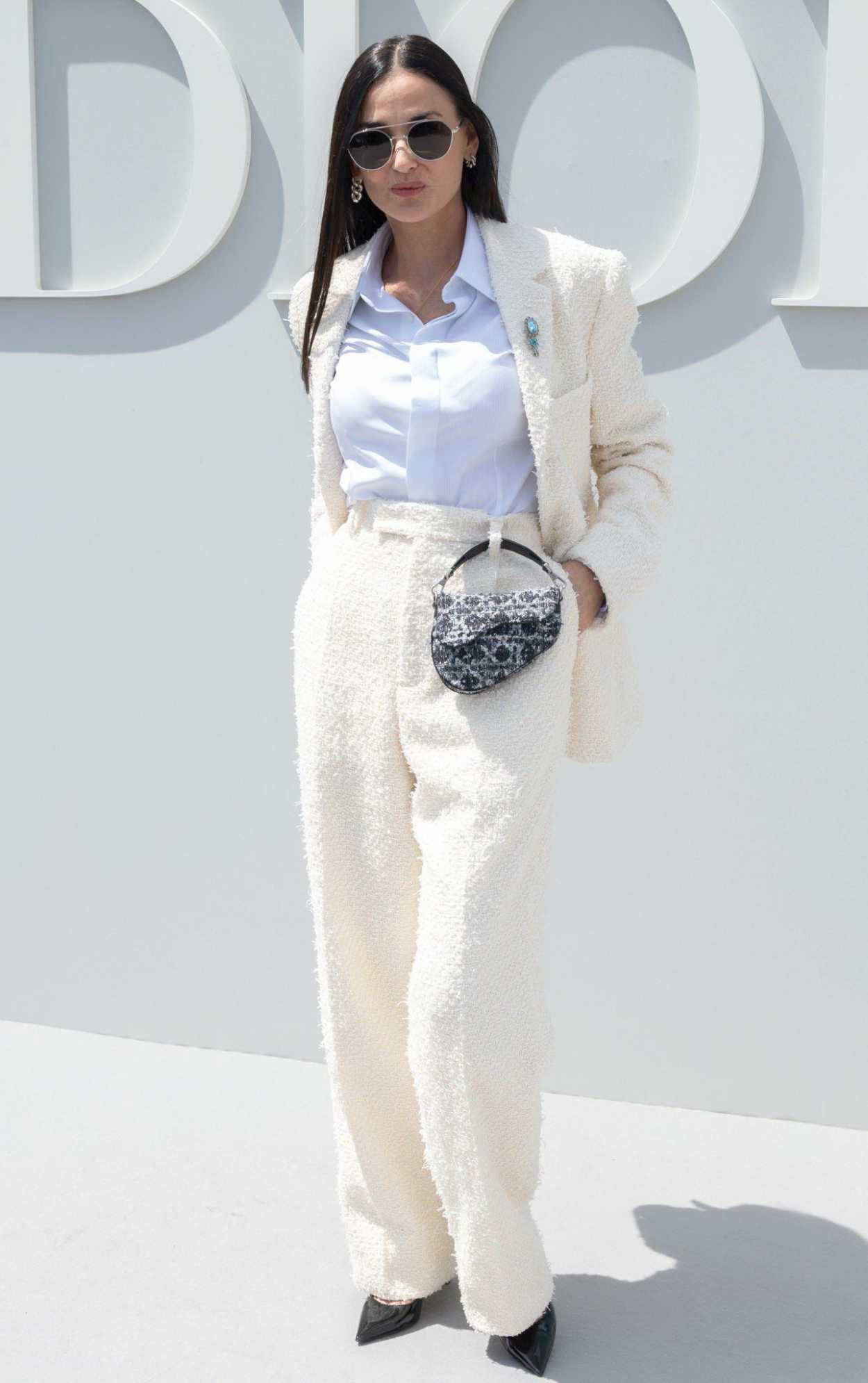 Demi Moore Attends 2024 Dior Homme Menswear Show as Part of Paris