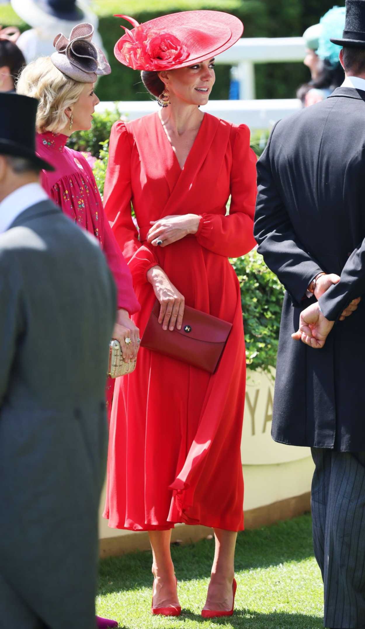 Kate Middleton in a Red Dress Attends Day Four of Royal Ascot 2023 in ...