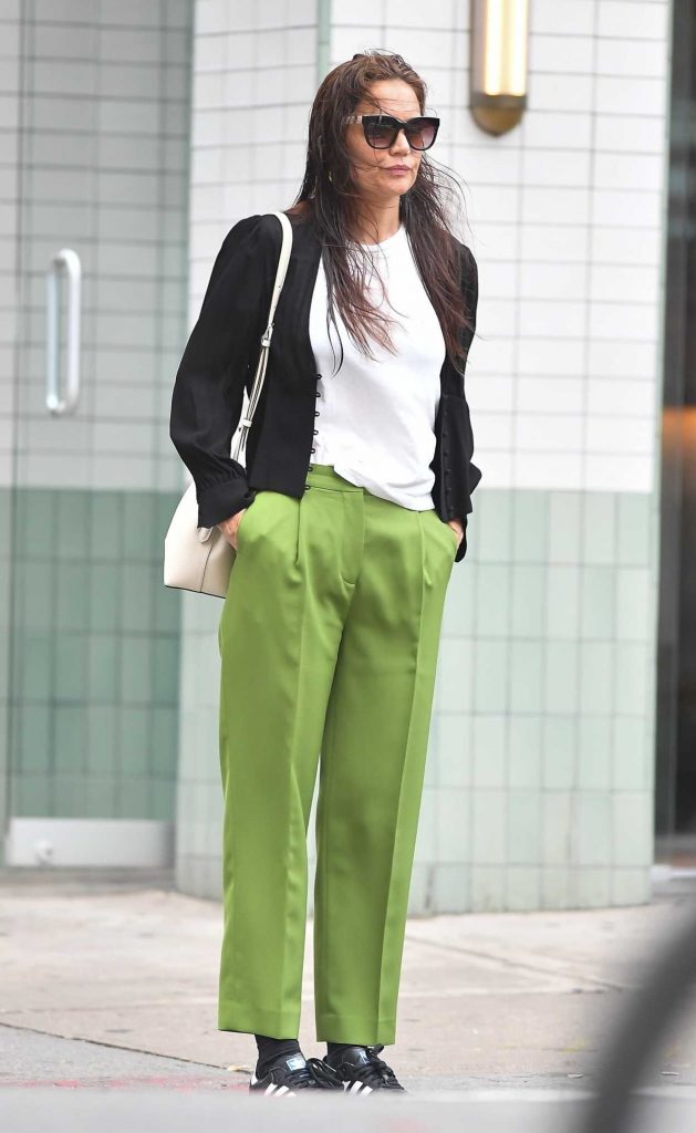 Katie Holmes in a Neon Green Pants