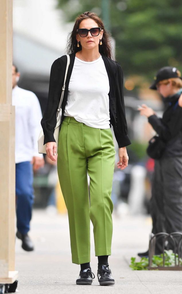 Katie Holmes in a Neon Green Pants