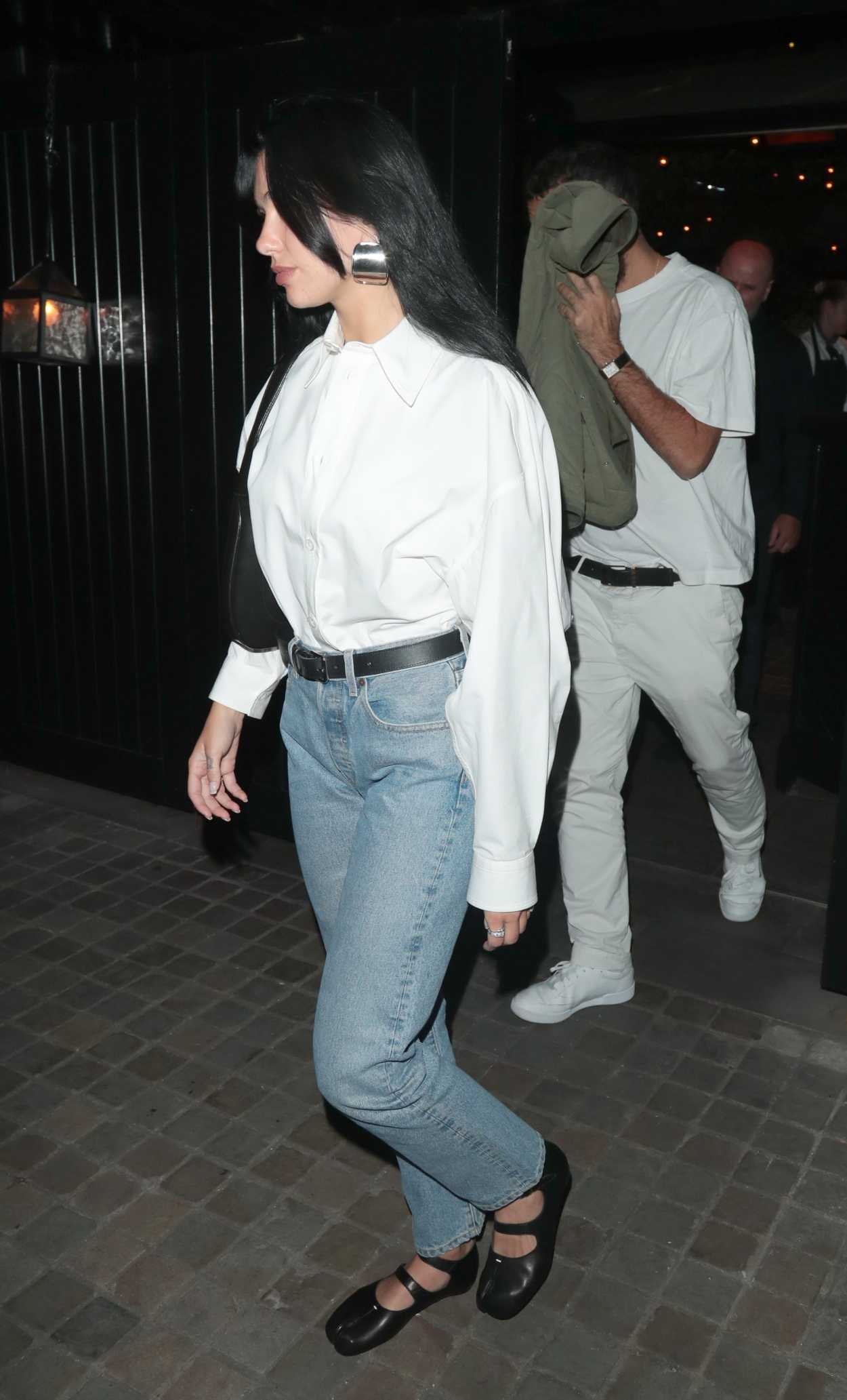 Dua Lipa in a White Shirt Leaves Chiltern Firehouse in London 07/21 ...