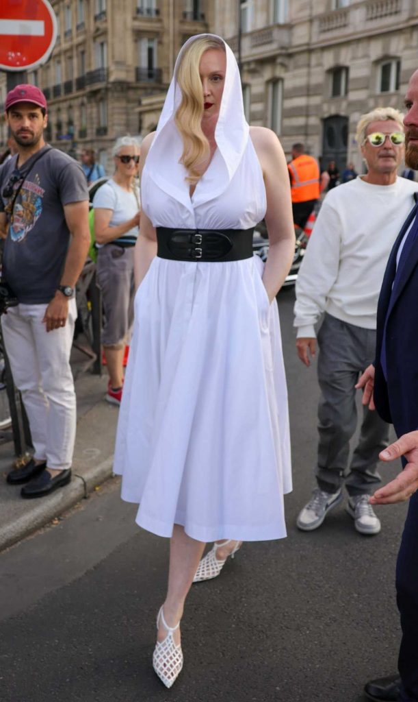 Gwendoline Christie in a White Dress