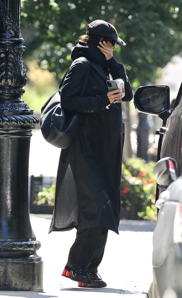 Irina Shayk in a Black Coat