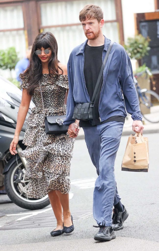 Jameela Jamil in an Animal Print Dress