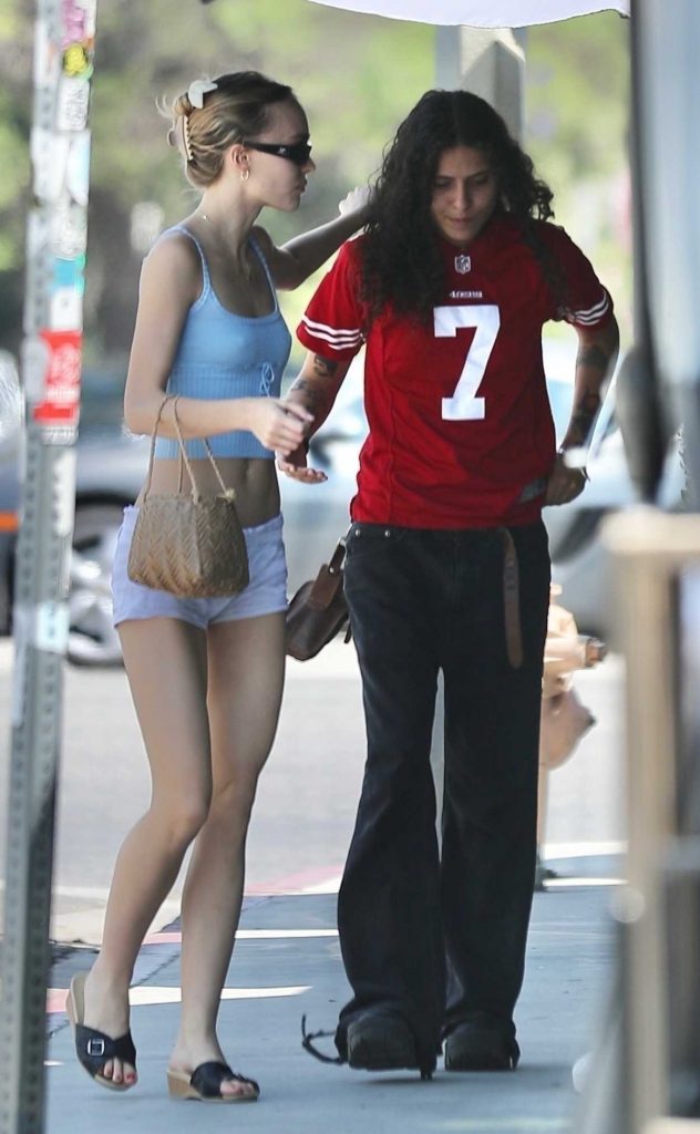 Lily-Rose Depp in a White Shorts