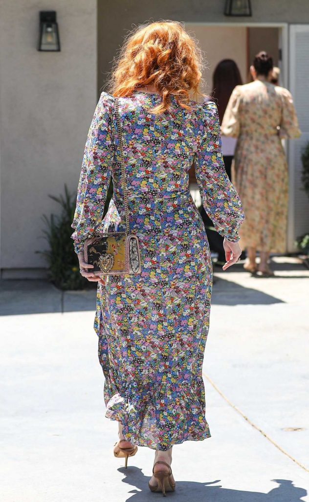 Christina Hendricks in a Floral Dress