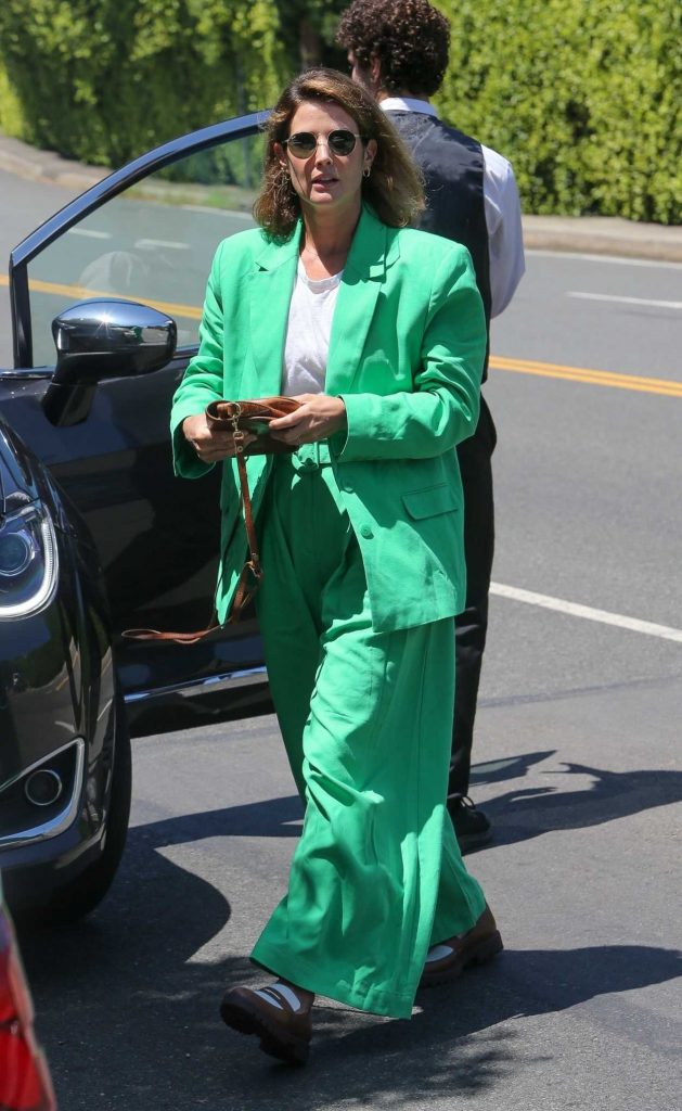 Cobie Smulders in a Neon Green Pantsuit