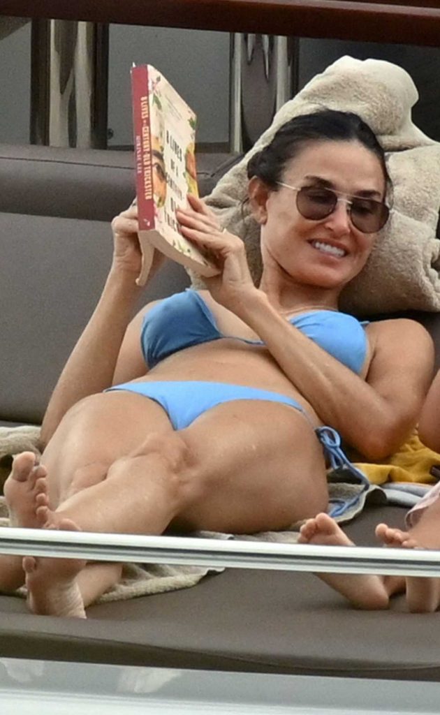 Demi Moore in a Blue Bikini