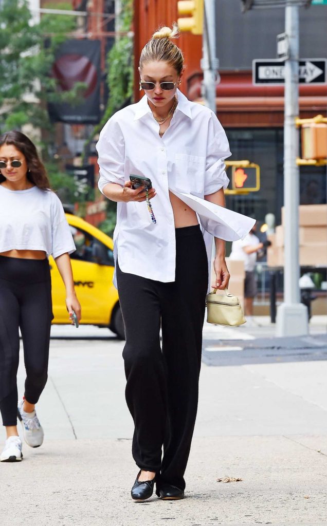 Gigi Hadid in a White Shirt