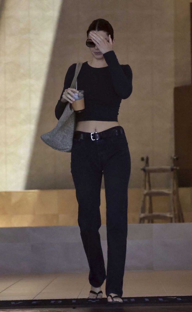 Kendall Jenner in a Black Outfit