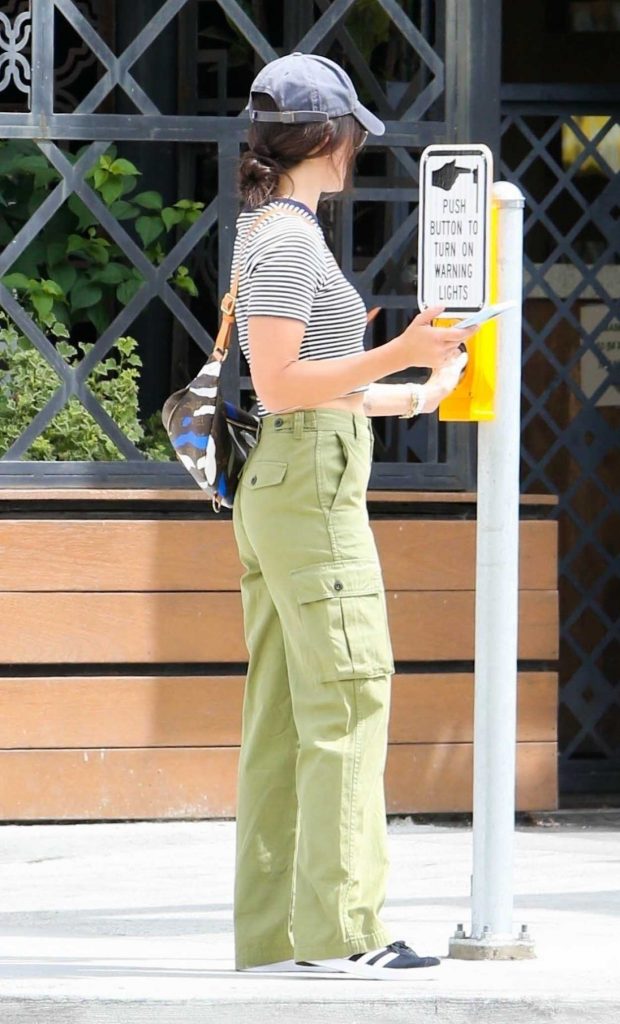 Lucy Hale in an Olive Pants