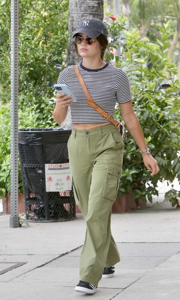 Lucy Hale in an Olive Pants
