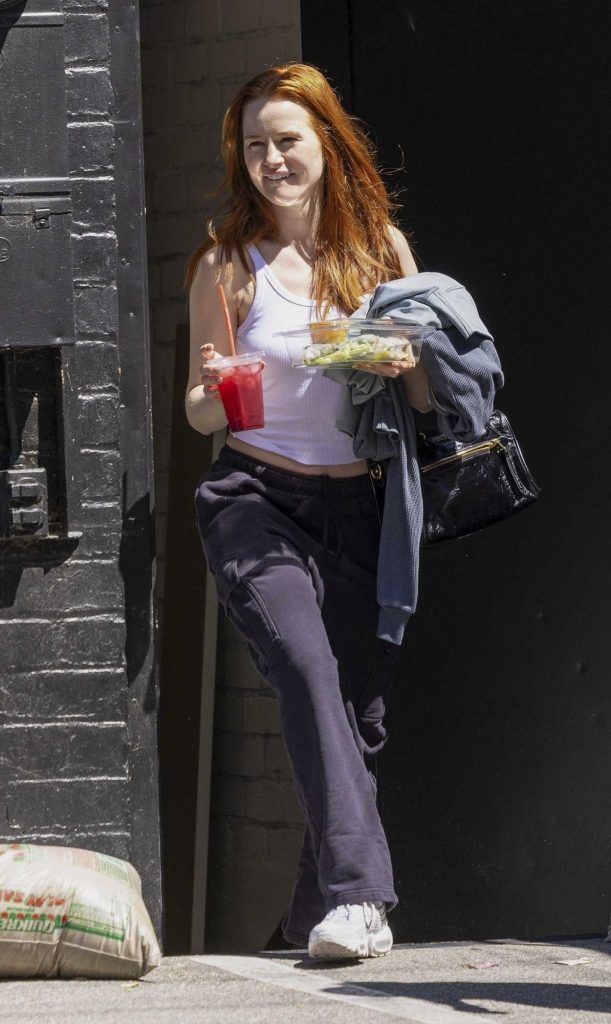 Madelaine Petsch in a White Tank Top