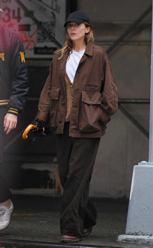 Elizabeth Olsen in a Black Cap