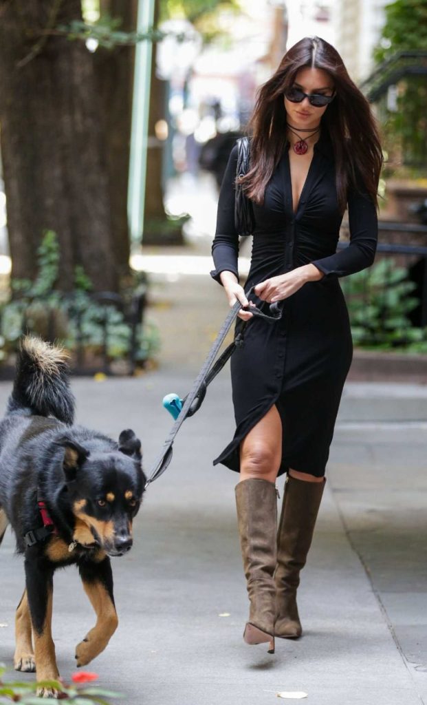 Emily Ratajkowski in a Black Dress