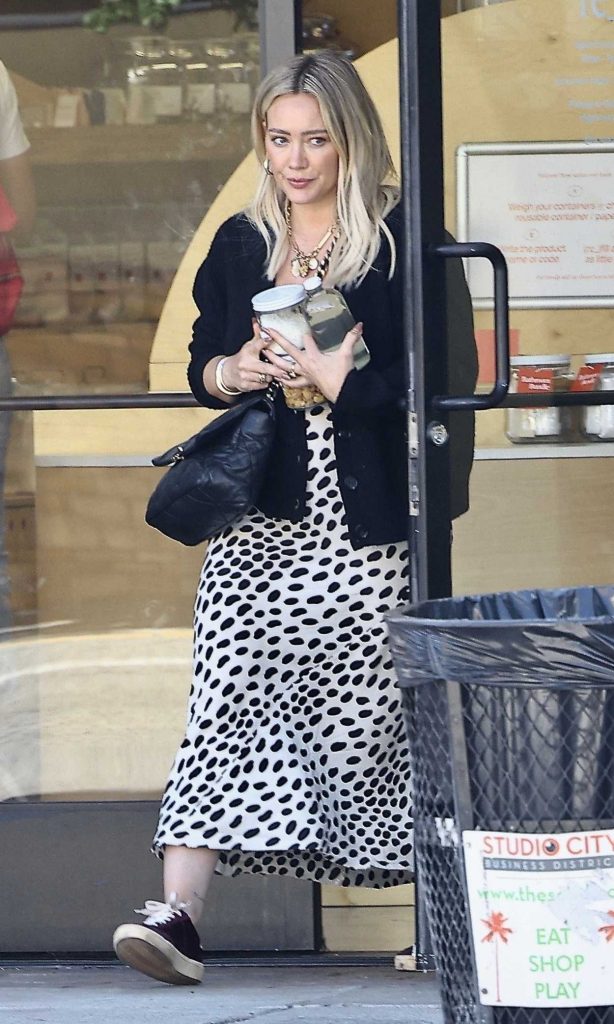 Hilary Duff in a Black Cardigan